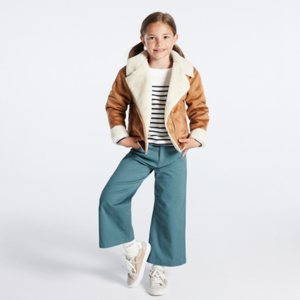 Avis Blouson en fausse peau retournée marron fille OKAIDI 1