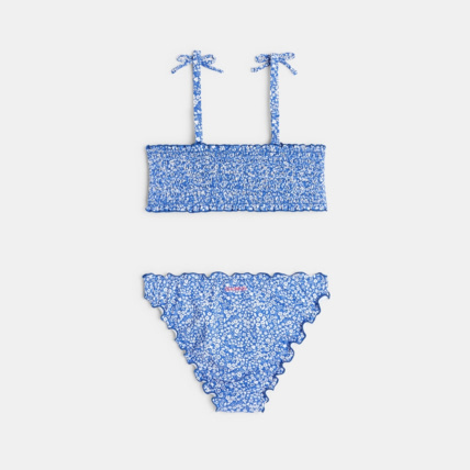 Avis Maillot de bain 2 pièces à fleurs bleu fille OKAIDI 3