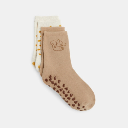 Avis Chaussettes anti-glisse (lot de 2) beige fille OKAIDI 1