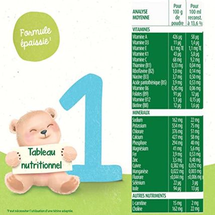 Avis Lait en Poudre pour Bébé, 1er âge, Formule Epaissie Blédina 7