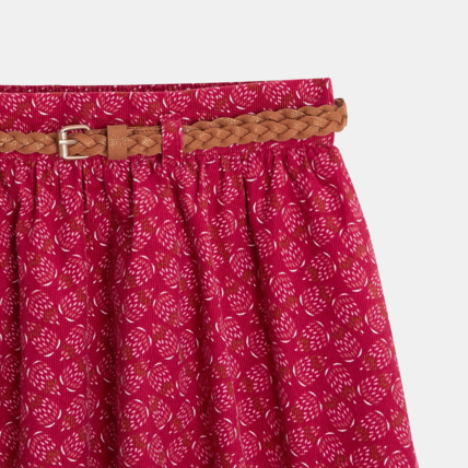 Avis Jupe patineuse en velours côtelé imprimé rose fille OKAIDI 3