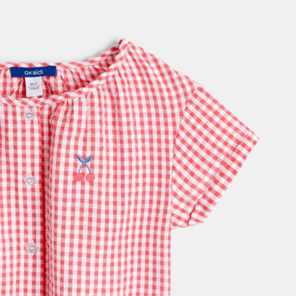 Avis Blouse à carreaux vichy rose fille OKAIDI 3