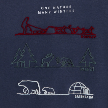 Avis T-shirt à message "one nature many winters" bleu garçon OKAIDI 2