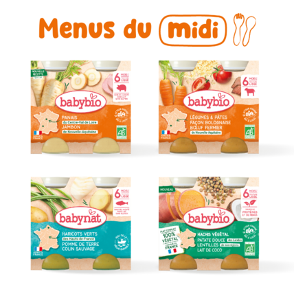 Avis Pack repas bébé midi avec plat végétarien 6 mois Babybio 1