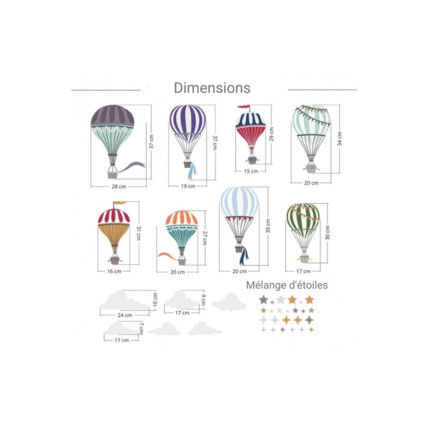 Avis Sticker montgolfières colorées et nuages Mon Lit Cabane 2