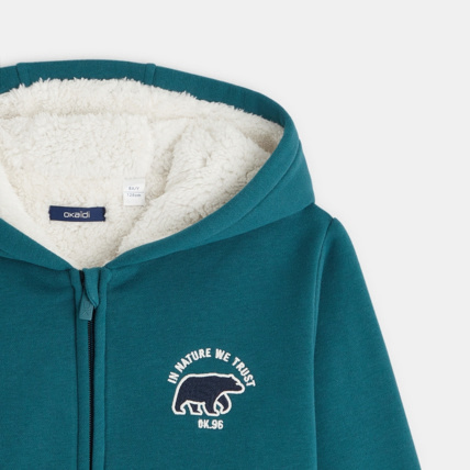 Avis Sweat-shirt doublé en polaire sherpa vert garçon OKAIDI 2