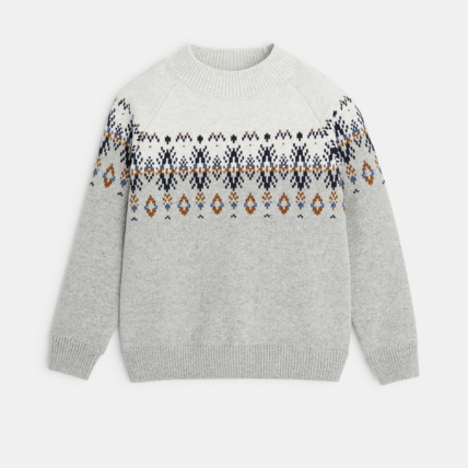 Avis Pull en jacquard scandinave gris garçon OKAIDI 1