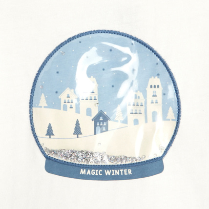 Avis T-shirt à motif boule de neige blanc fille OKAIDI 3