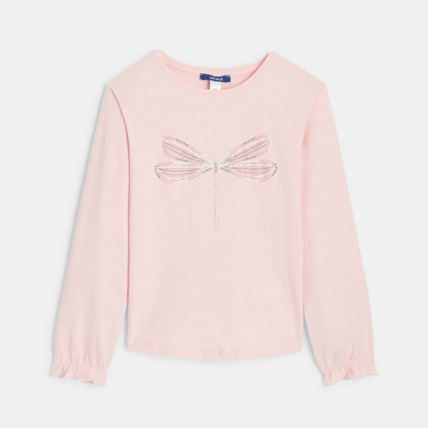 Avis T-shirt à motif pailleté rose fille OKAIDI 1