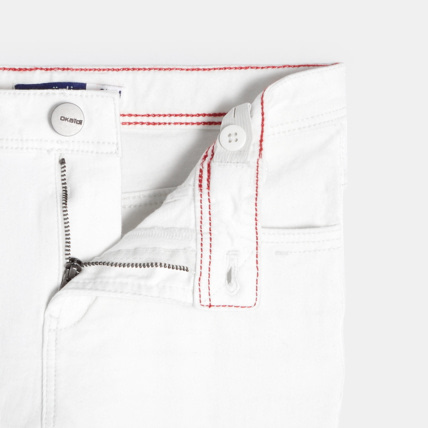 Avis Pantalon slim en toile bi-stretch blanc garçon OKAIDI 2