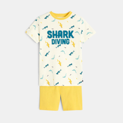 Avis Pyjama short en jersey 2 pièces jaune garçon OKAIDI 1