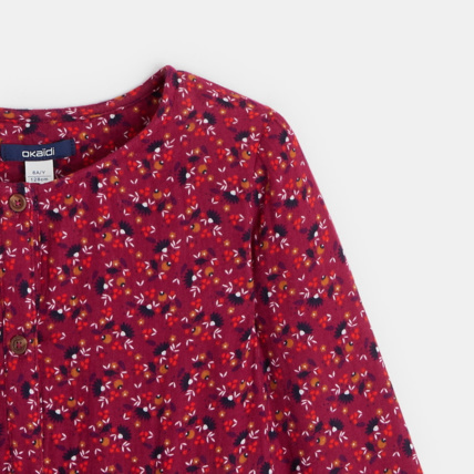 Avis Longue robe en gaze de coton imprimé rose fille OKAIDI 2
