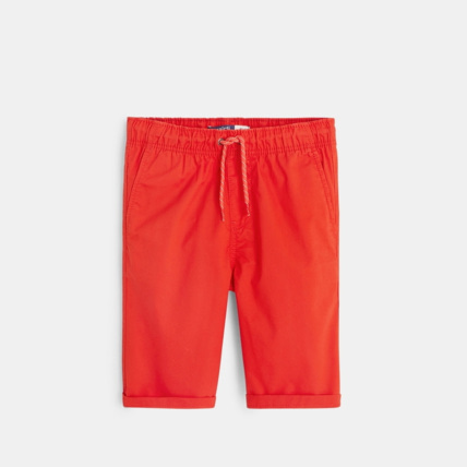 Avis Bermuda slim en toile unie rouge garçon OKAIDI 2