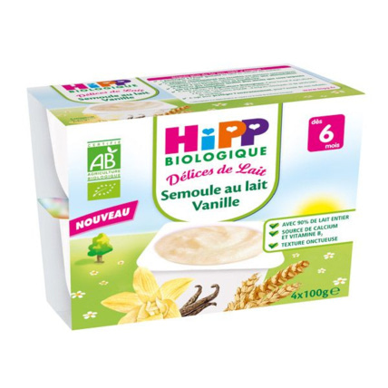 Avis Semoule au lait Vanille - 4 coupelles x 100g - 6 mois HIPP 1