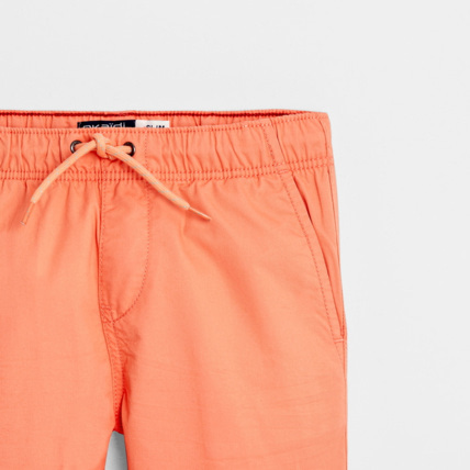 Avis Bermuda slim en toile unie orange garçon OKAIDI 2