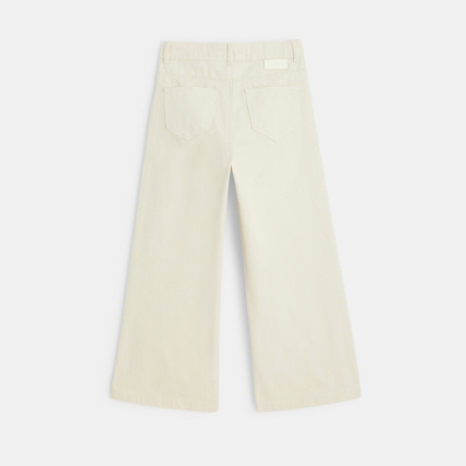 Avis Pantalon large en toile unie blanc fille OKAIDI 3