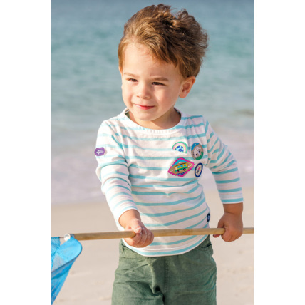 Avis Marinière avec écussons Armor-lux X Les Mini Mondes - Milk/Mykonos ARMOR-LUX 4