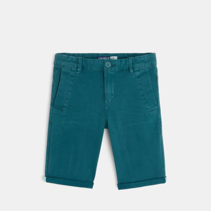 Avis Bermuda slim en toile unie bleu garçon OKAIDI 2