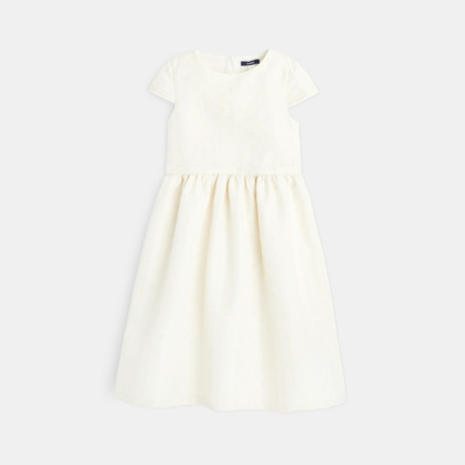 Avis Robe habillée en tissu jacquard blanche fille OKAIDI 1