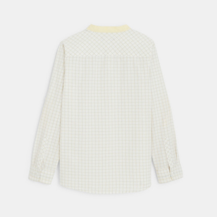 Avis Chemise col Mao à petits carreaux jaune garçon OKAIDI 3