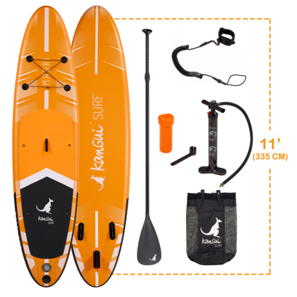 Avis Stand up Paddle SUP gonflable + pagaie + sac à dos + pompe haute pression + leash + kit de réparation Kangui 5