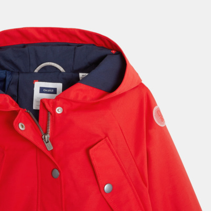 Avis Parka enduite déperlante à capuche rouge fille OKAIDI 4