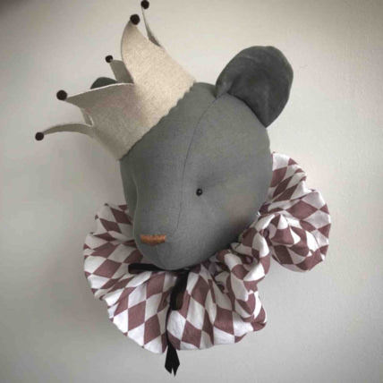 Avis Trophée mural enfant en lin, Ours Charles Sevira Kids 2