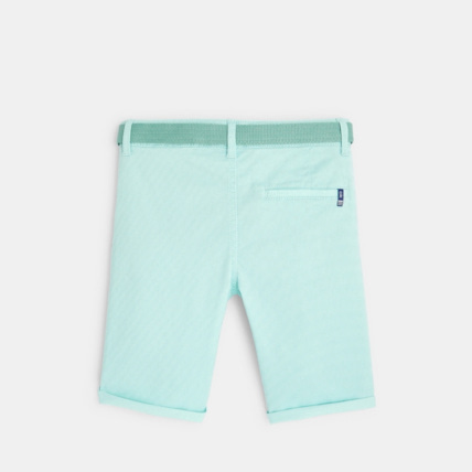 Avis Bermuda slim ceinturé en toile stretch vert garçon OKAIDI 4