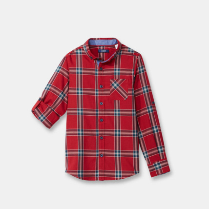 Avis Chemise à carreaux rouge garçon OKAIDI 1