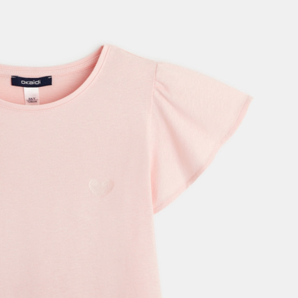 Avis T-shirt à manches courtes volantées rose fille OKAIDI 3