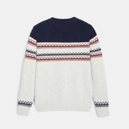 Avis Pull jacquard col rond blanc garçon OKAIDI 4