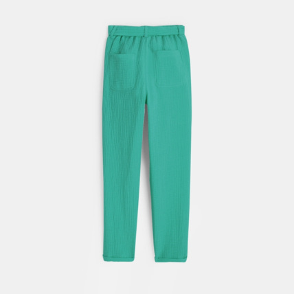 Avis Pantalon en gaze de coton vert fille OKAIDI 4