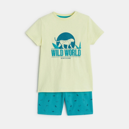 Avis Pyjama d'été à message "Wild World" jaune garçon OKAIDI 2