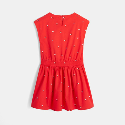 Avis Robe imprimé fleurs et coeurs rouge fille OKAIDI 3