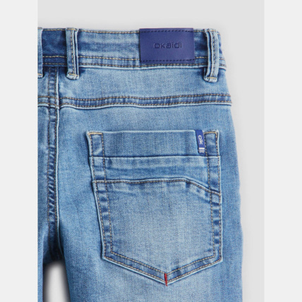 Avis Bermuda slim en jean hyper-stretch bleu garçon OKAIDI 5