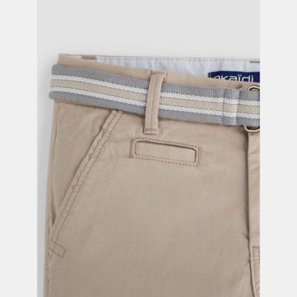 Avis Pantalon ceinturé en toile beige garçon OKAIDI 3