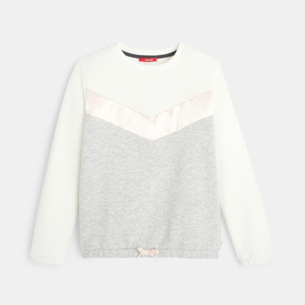 Avis Sweat colorblocks bande satin blanc fille OKAIDI 2