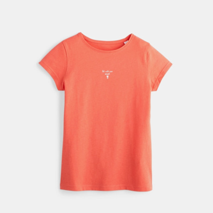 Avis T-shirt à message rouge fille OKAIDI 1