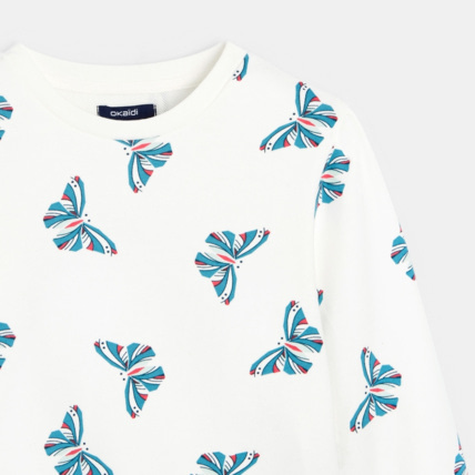 Avis Sweat-shirt motif papillons vert fille OKAIDI 4