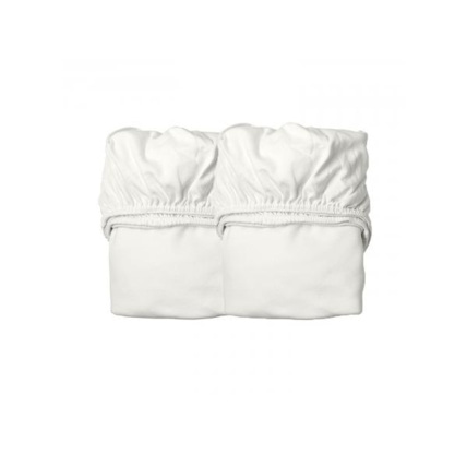 Avis Lot de 2 draps housse junior en coton bio, blanc LEANDER 1