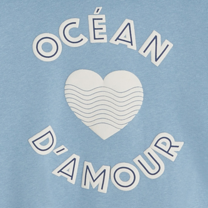 Avis Sweat-shirt à message "océan d'amour" bleu fille OKAIDI 3