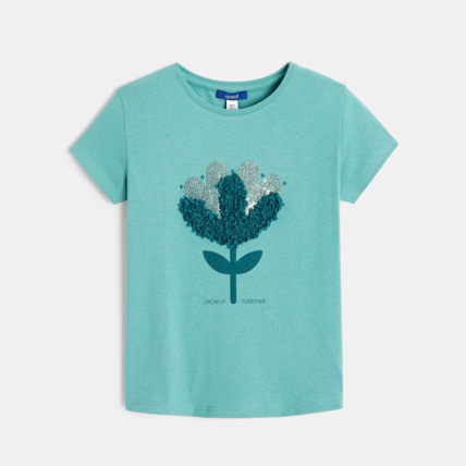 T shirt a motif en relief vert fille OKAIDI Comparateur Avis Prix