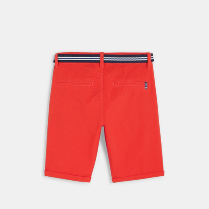 Avis Bermuda en toile + ceinture rouge garçon OKAIDI 4