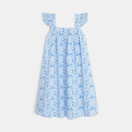 Avis Robe imprimée à bretelles plissées bleue fille OKAIDI 3