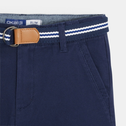 Avis Bermuda en toile + ceinture bleu garçon OKAIDI 3