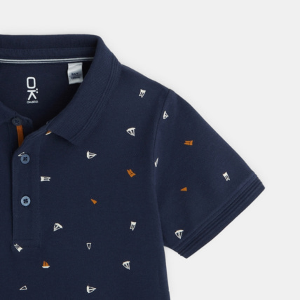 Avis Polo manches courtes imprimé bleu garçon OKAIDI 3