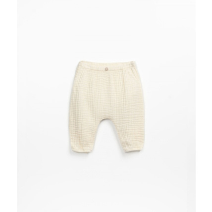 Avis Pantalon en gaze de coton blanc cassé Fiber Play Up 1