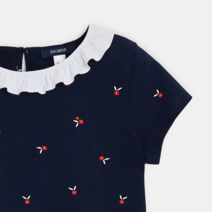 Avis T-shirt imprimé à col collerette rouge fille OKAIDI 3