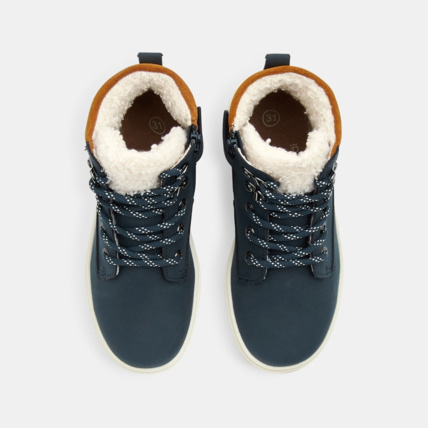 Avis Boots en cuir fourrées bleues garçon OKAIDI 2