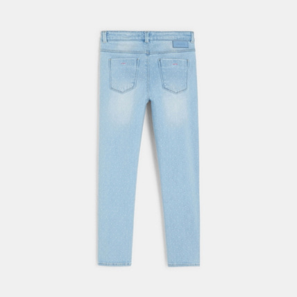 Avis Jean skinny à pois brodés bleu fille OKAIDI 5